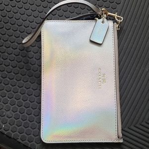 Coach iridescent wristlet